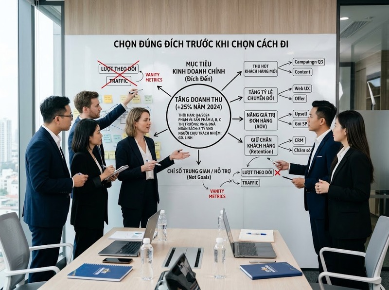 Quy trình xây dựng chiến lược marketing từ phân tích đến lựa chọn và triển khai